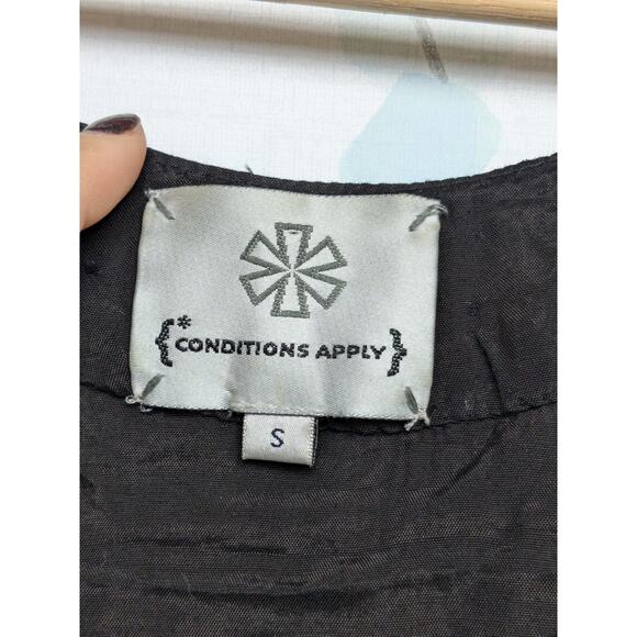 Anthropologie by Conditions Apply Black Dress Metal Beaded Silk Lined Small Flaw - Picture 5 of 10